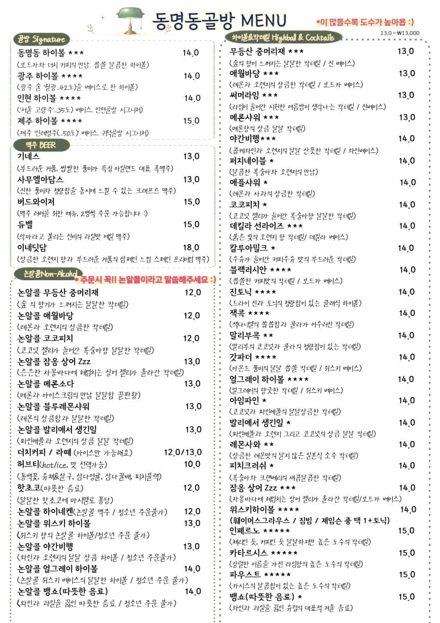 메뉴판 1