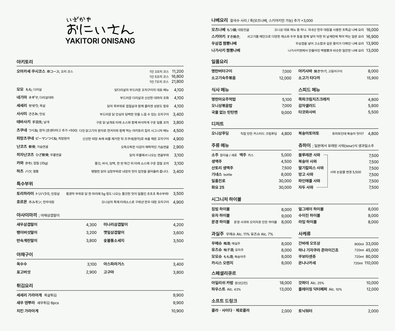 메뉴판 1