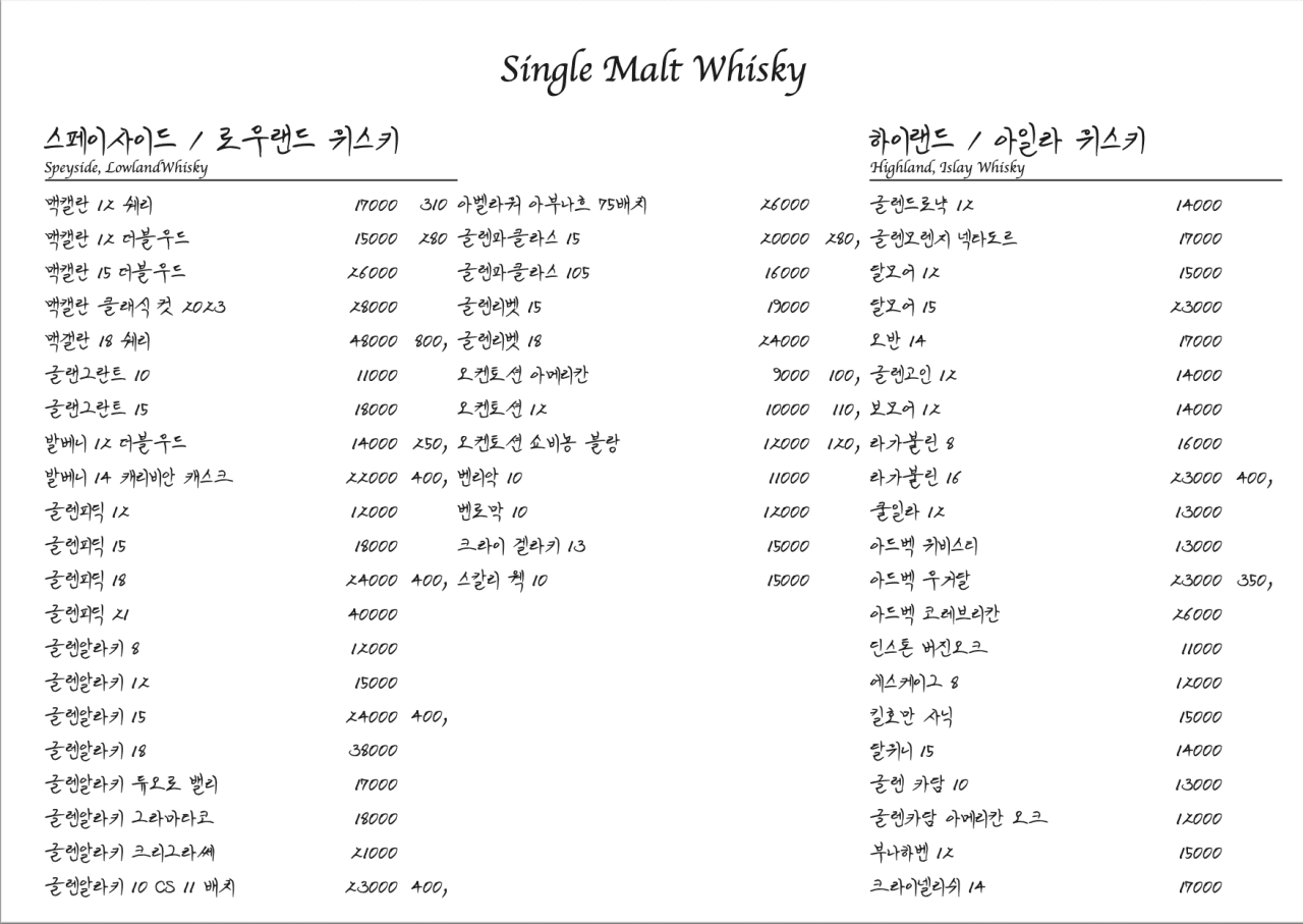메뉴판 1