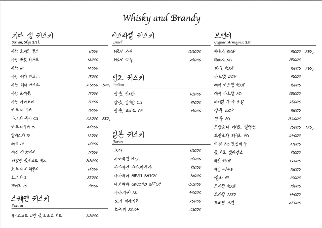 메뉴판 2