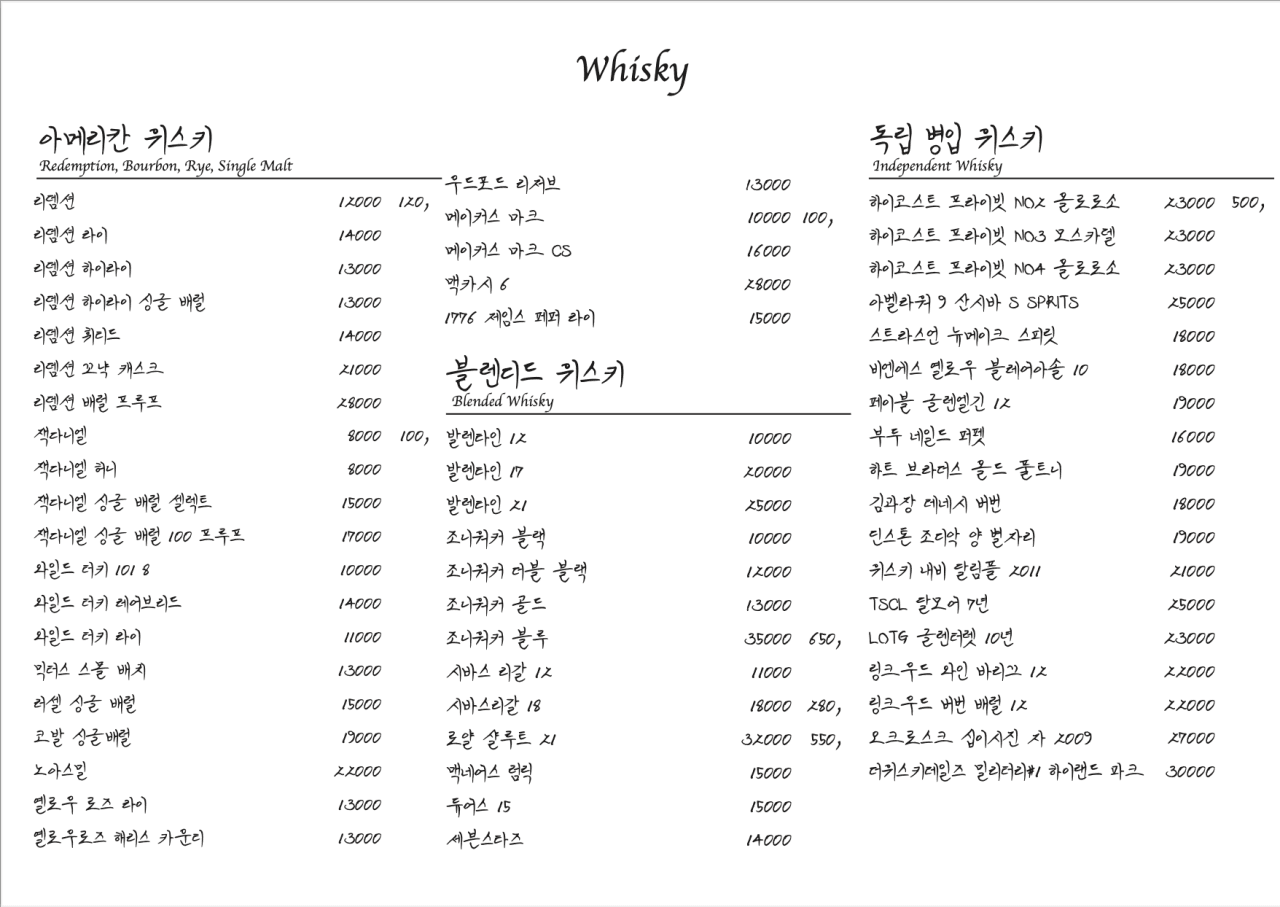 메뉴판 3