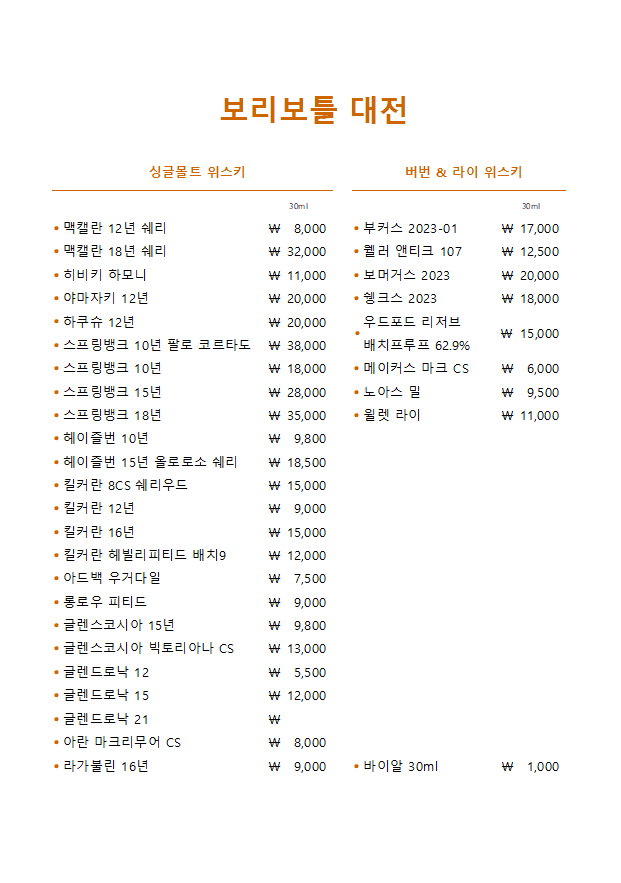 메뉴판 1