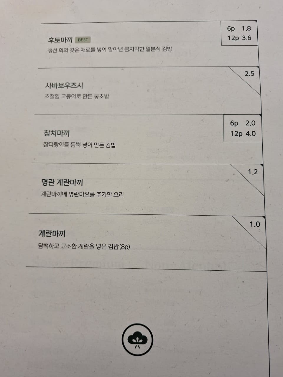 메뉴판 2