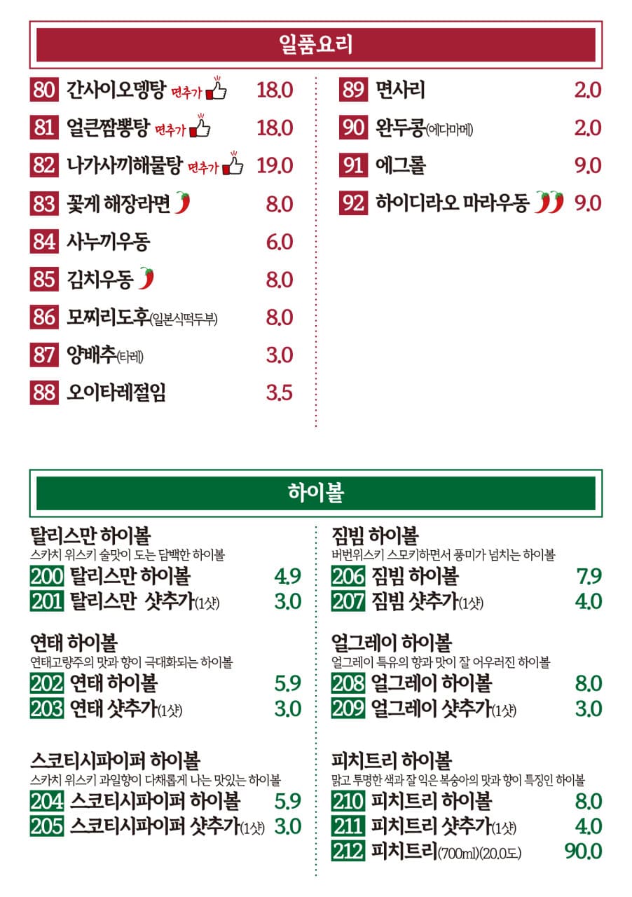 메뉴판 4