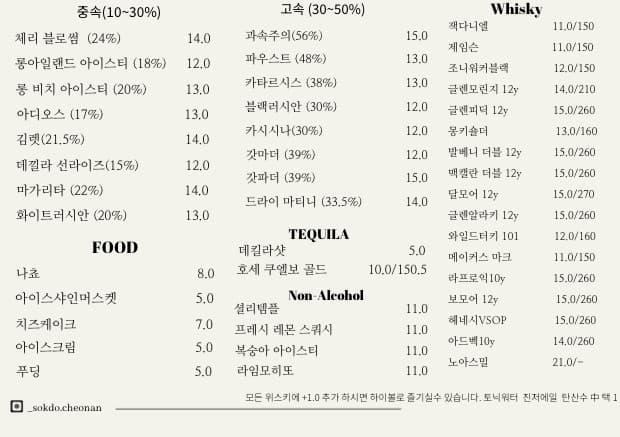 메뉴판 1
